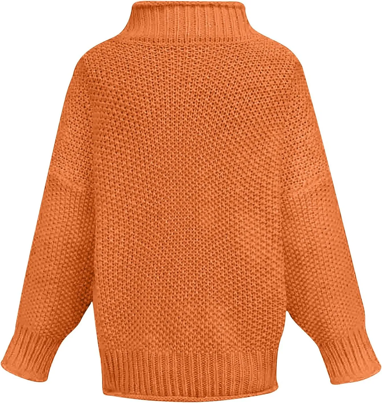 2023 Fall Sweaters for Women Oversized Chunky Knitted Sweater Batwing Sleeve Turtleneck Sweater Casual Pullover Tops
