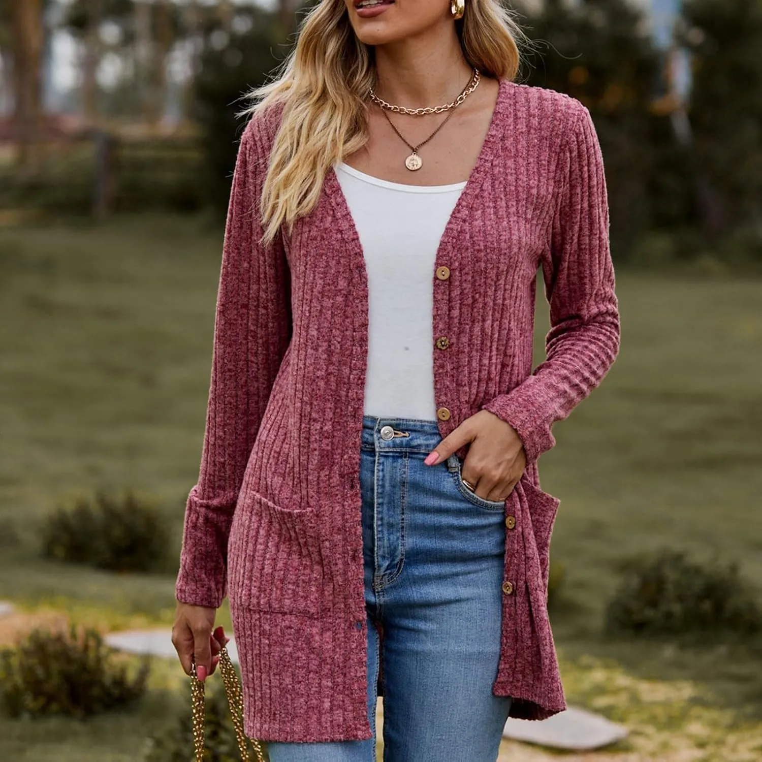 2023 Women's Open Front Cardigan Long Sleeve Draped Ruffles Soft Knit Sweaters Fall Lightweight Coat Trendy Jacket for Women