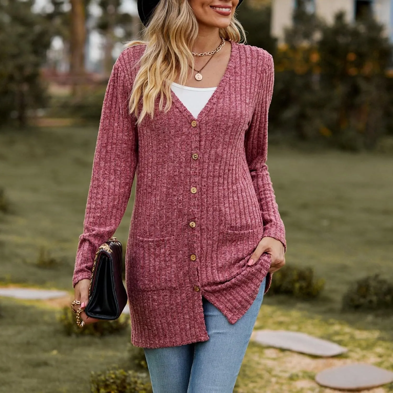 2023 Women's Open Front Cardigan Long Sleeve Draped Ruffles Soft Knit Sweaters Fall Lightweight Coat Trendy Jacket for Women
