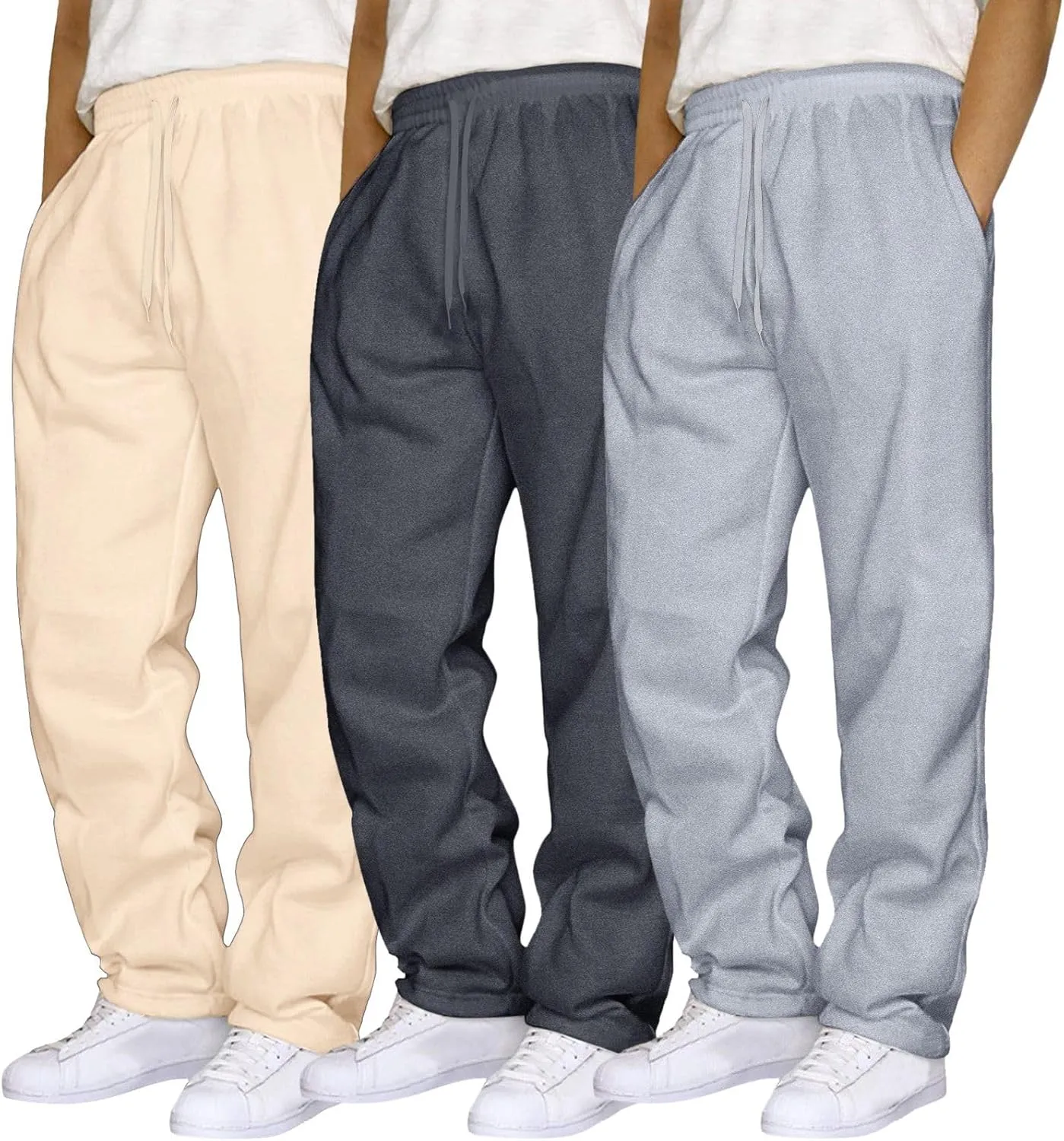 3 Pack Mens Athletic Pants with Pockets Lightweight Sweatpants for Men Joggers Pants Quick Dry Workout Sweat Pants