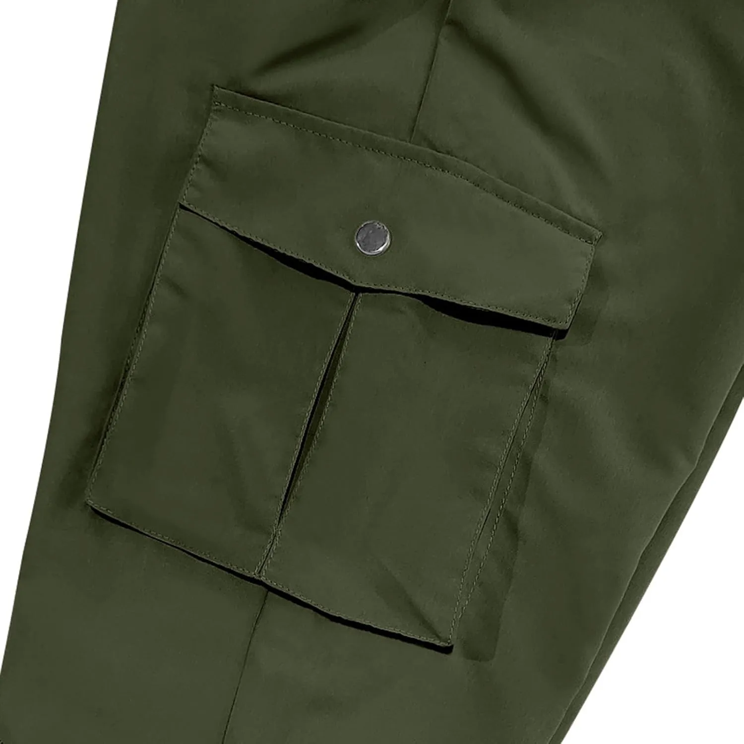 ADHOWBEW Mens Pants Casual Elastic Waist Outdoor Work Cargo Pockets Relaxed Fit Pants