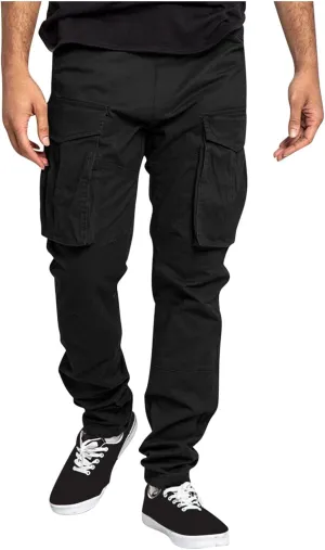 ADHOWBEW Mens Work Pants Outdoor Relaxed Fit Cargo Pockets Straight Elastic Pants