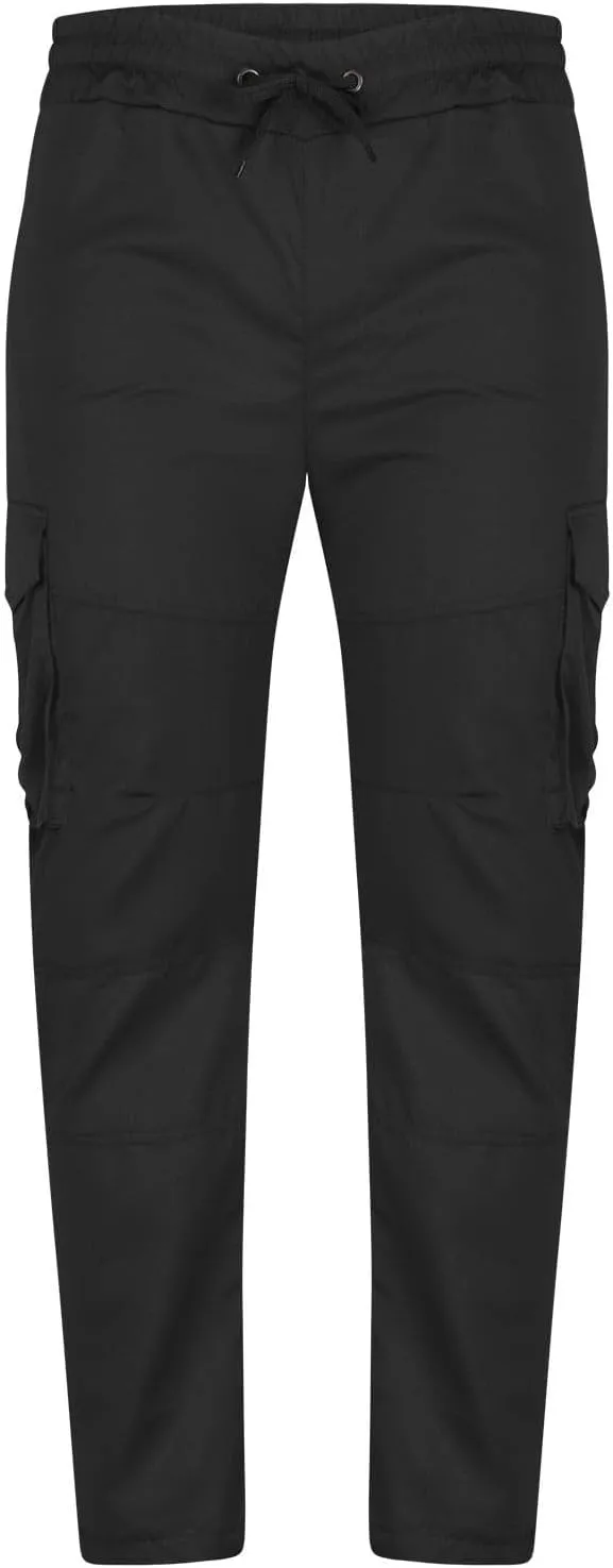 ADHOWBEW Mens Work Pants Outdoor Relaxed Fit Cargo Pockets Straight Elastic Pants