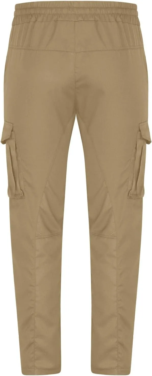 ADHOWBEW Mens Work Pants Outdoor Relaxed Fit Cargo Pockets Straight Elastic Pants