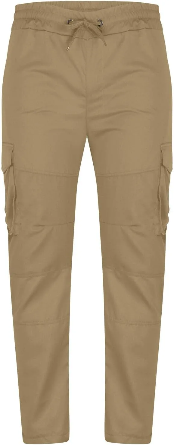 ADHOWBEW Mens Work Pants Outdoor Relaxed Fit Cargo Pockets Straight Elastic Pants