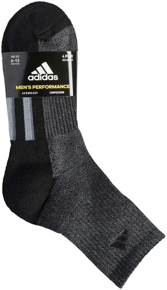 adidas Men's High Quarter Sock, 4-pack