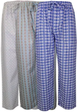 AMERICAN HEAVEN Men's 3 Pack Lounge Pajama Sleep Pants/Drawstring & Pockets Designer Woven Pant Bottoms