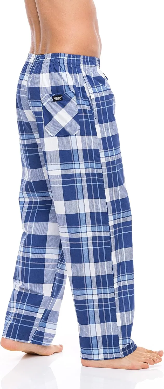 AMERICAN HEAVEN Men's 3 Pack Lounge Pajama Sleep Pants/Drawstring & Pockets Designer Woven Pant Bottoms