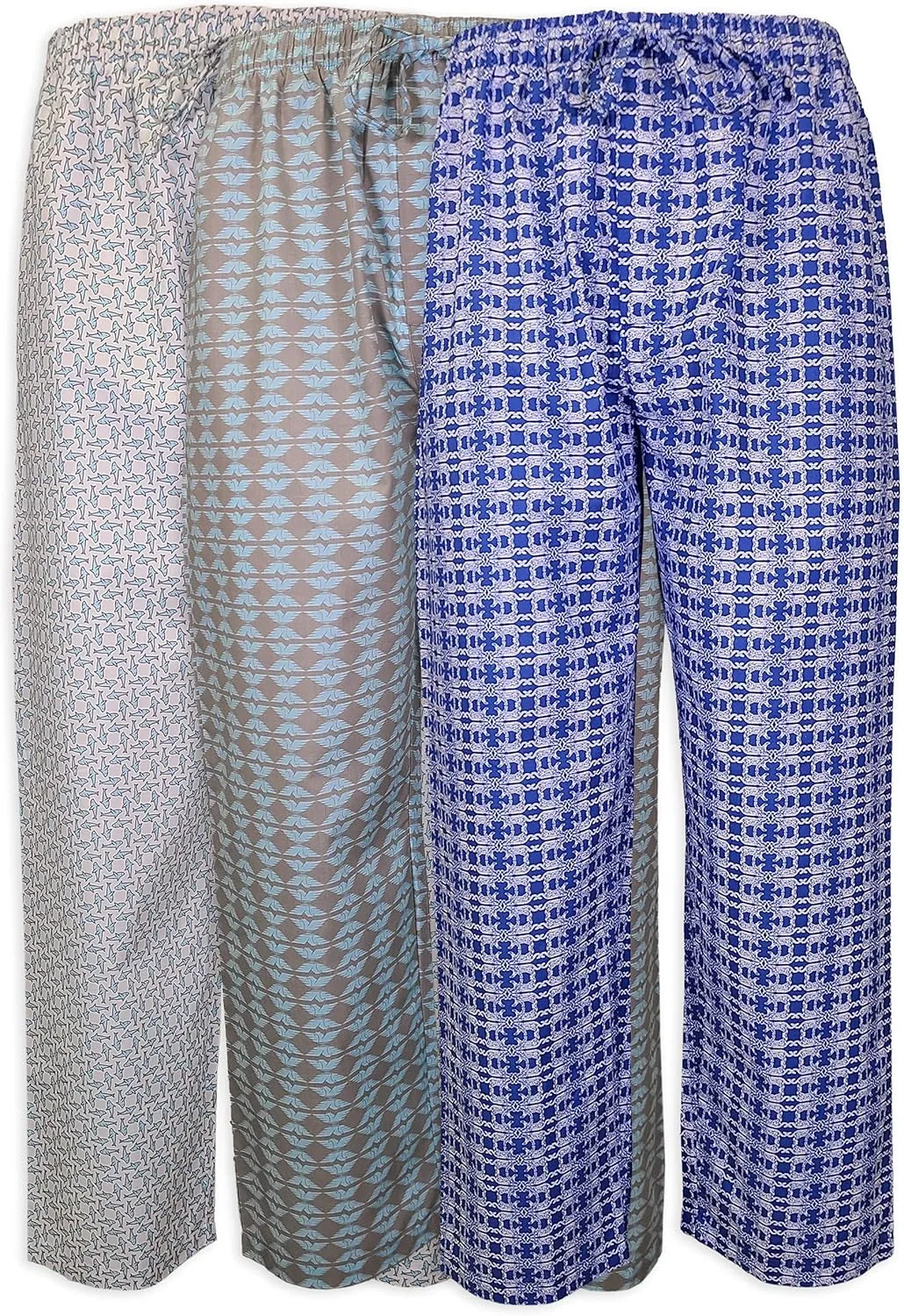 AMERICAN HEAVEN Men's 3 Pack Lounge Pajama Sleep Pants/Drawstring & Pockets Designer Woven Pant Bottoms