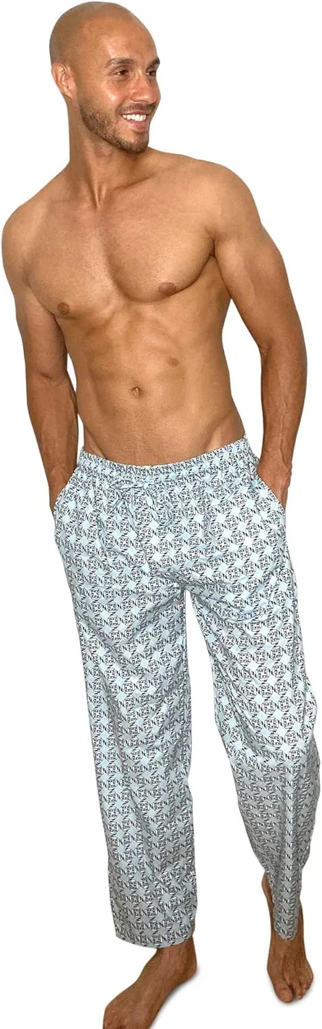 AMERICAN HEAVEN Men's 3 Pack Lounge Pajama Sleep Pants/Drawstring & Pockets Designer Woven Pant Bottoms