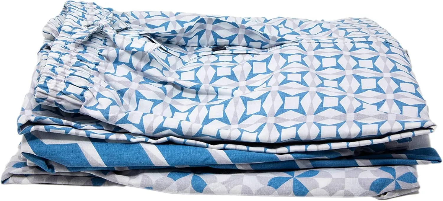 AMERICAN HEAVEN Men's 3 Pack Lounge Pajama Sleep Pants/Drawstring & Pockets Designer Woven Pant Bottoms