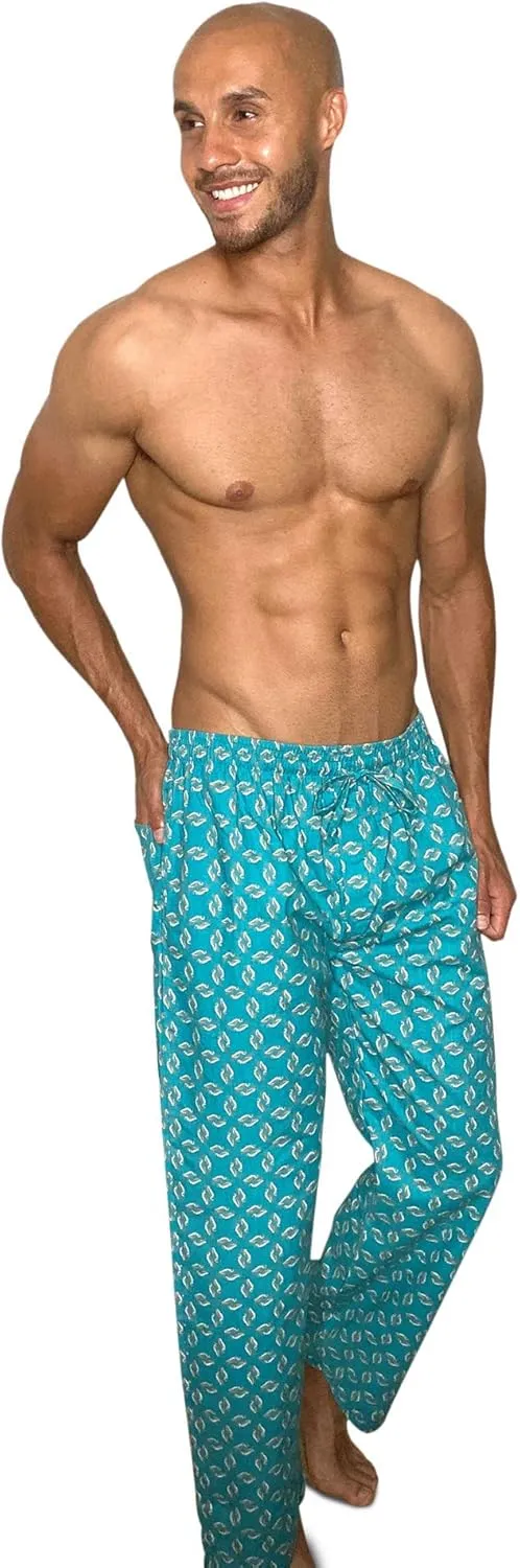 AMERICAN HEAVEN Men's 3 Pack Lounge Pajama Sleep Pants/Drawstring & Pockets Designer Woven Pant Bottoms