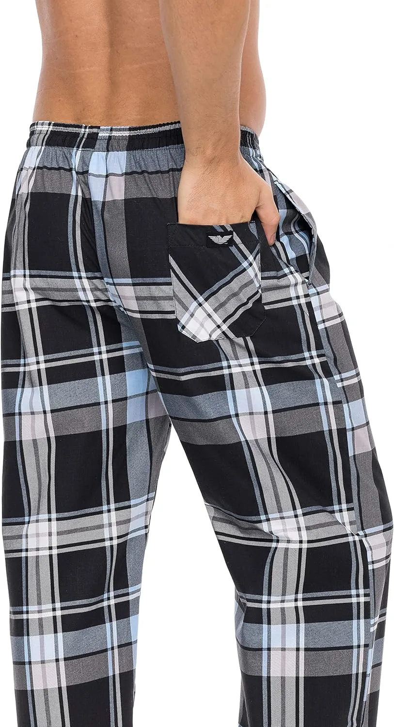 AMERICAN HEAVEN Men's 3 Pack Lounge Pajama Sleep Pants/Drawstring & Pockets Designer Woven Pant Bottoms