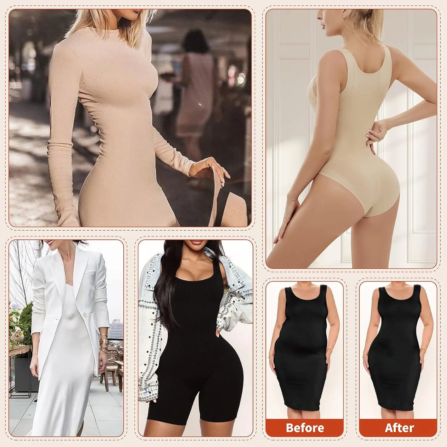 AMRIY Shapewear for Women Tummy Control Seamless body shaper Butt Lifting Bodysuit