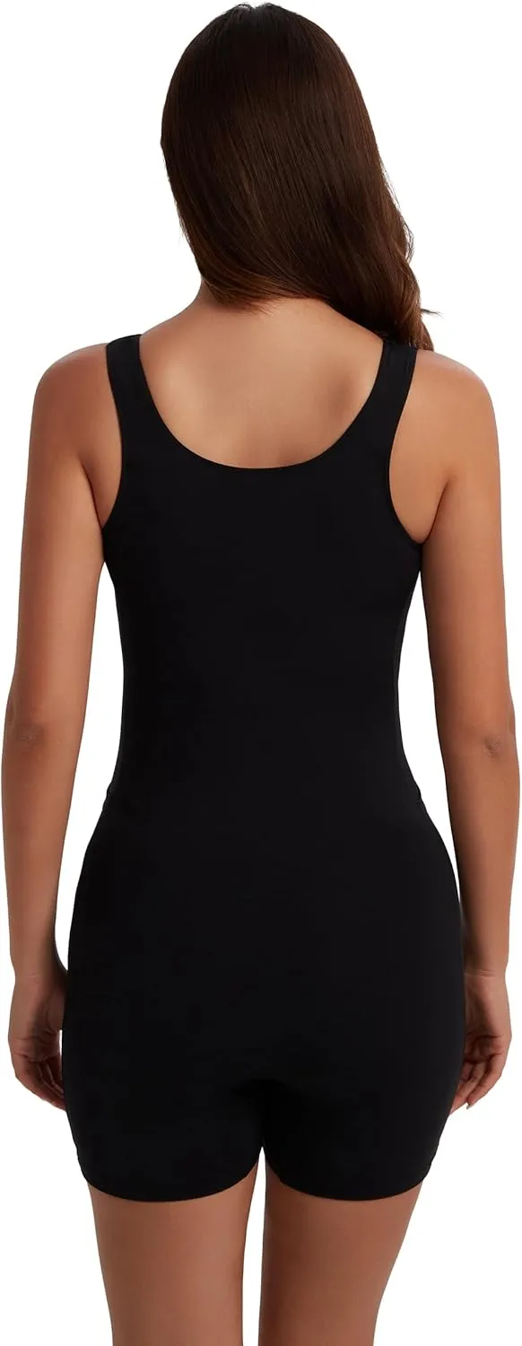 Angelhood Women's Maternity Bodysuit Leggings Pregnancy Jumpsuit Sleeveless Shapewear Scoop Neck Tank Top Romper
