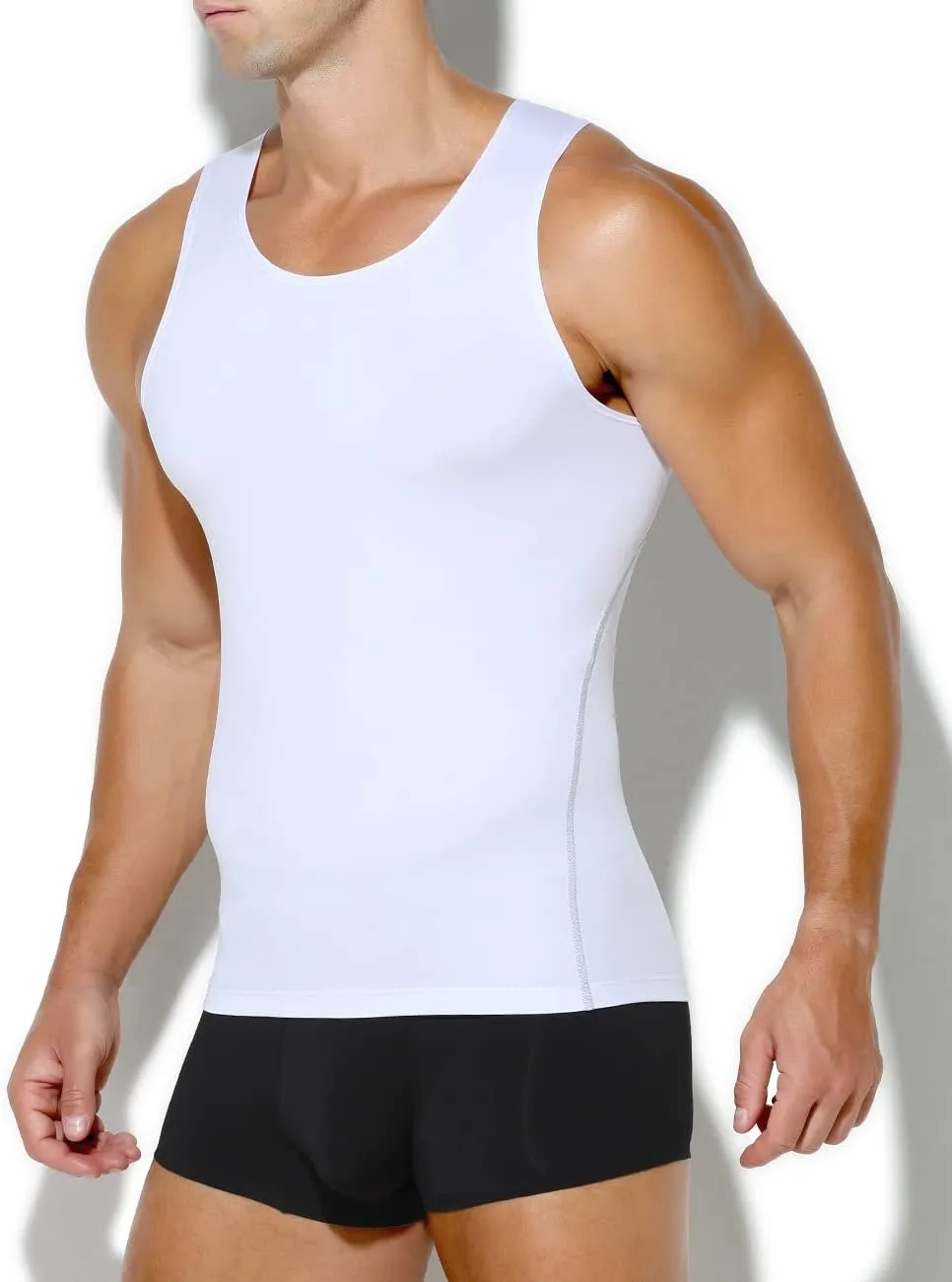 Arjen Kroos Men's Compression Muscle Undershirts Slimming Tank Top Shapewear Body Shaper 4 Pack