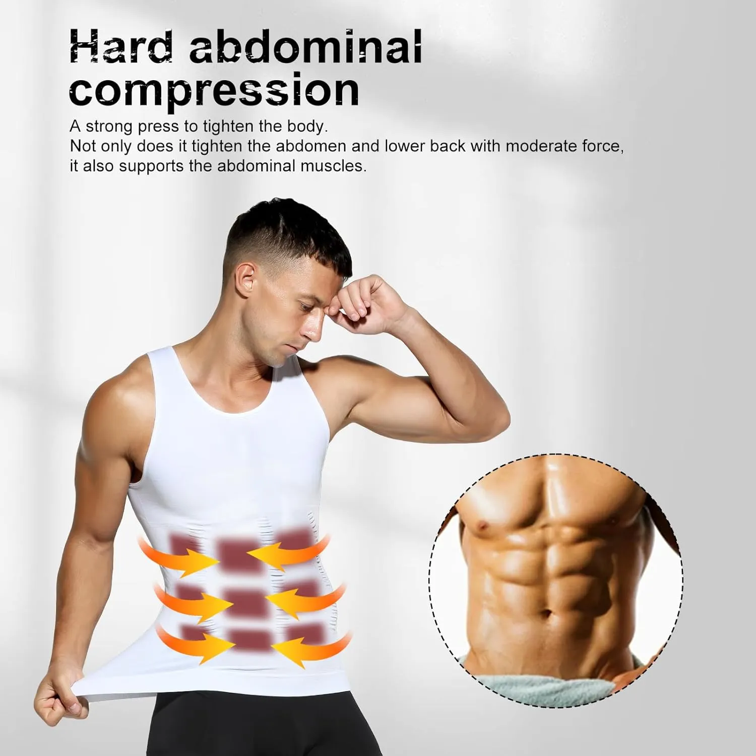Arjen Kroos Men's Compression Muscle Undershirts Slimming Tank Top Shapewear Body Shaper 4 Pack