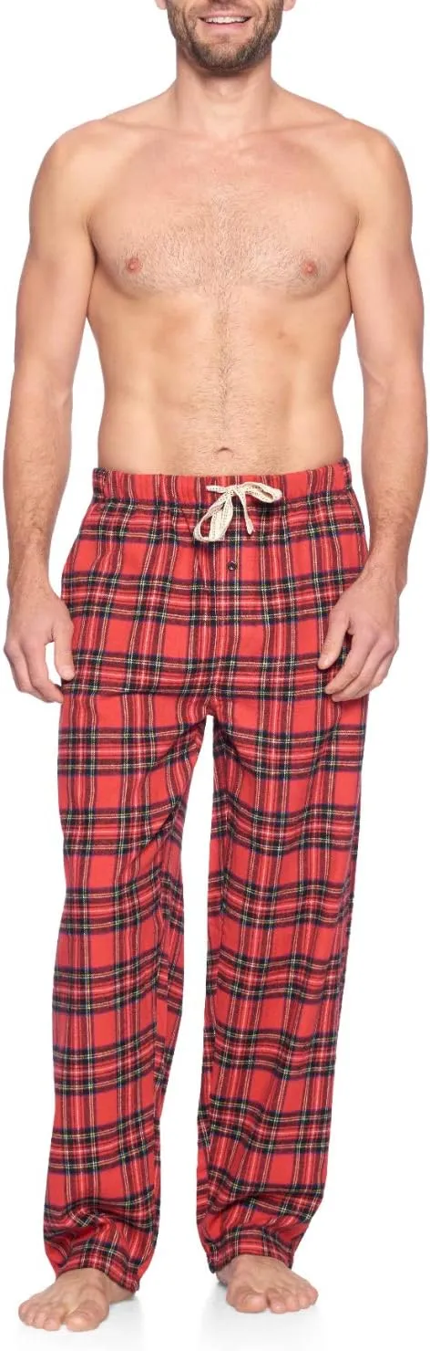 Ashford & Brooks Mens Super Soft Flannel Plaid Pajama Sleep Pants