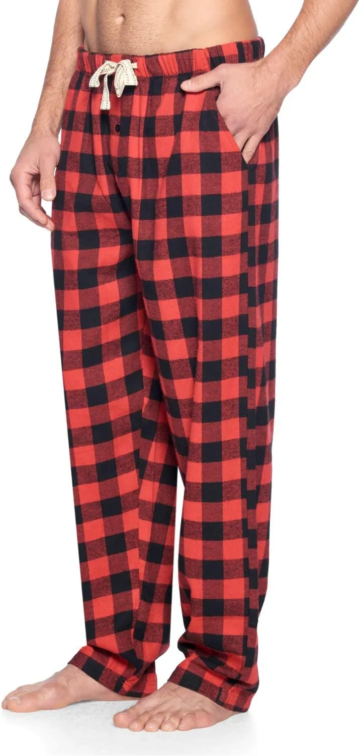Ashford & Brooks Mens Super Soft Flannel Plaid Pajama Sleep Pants