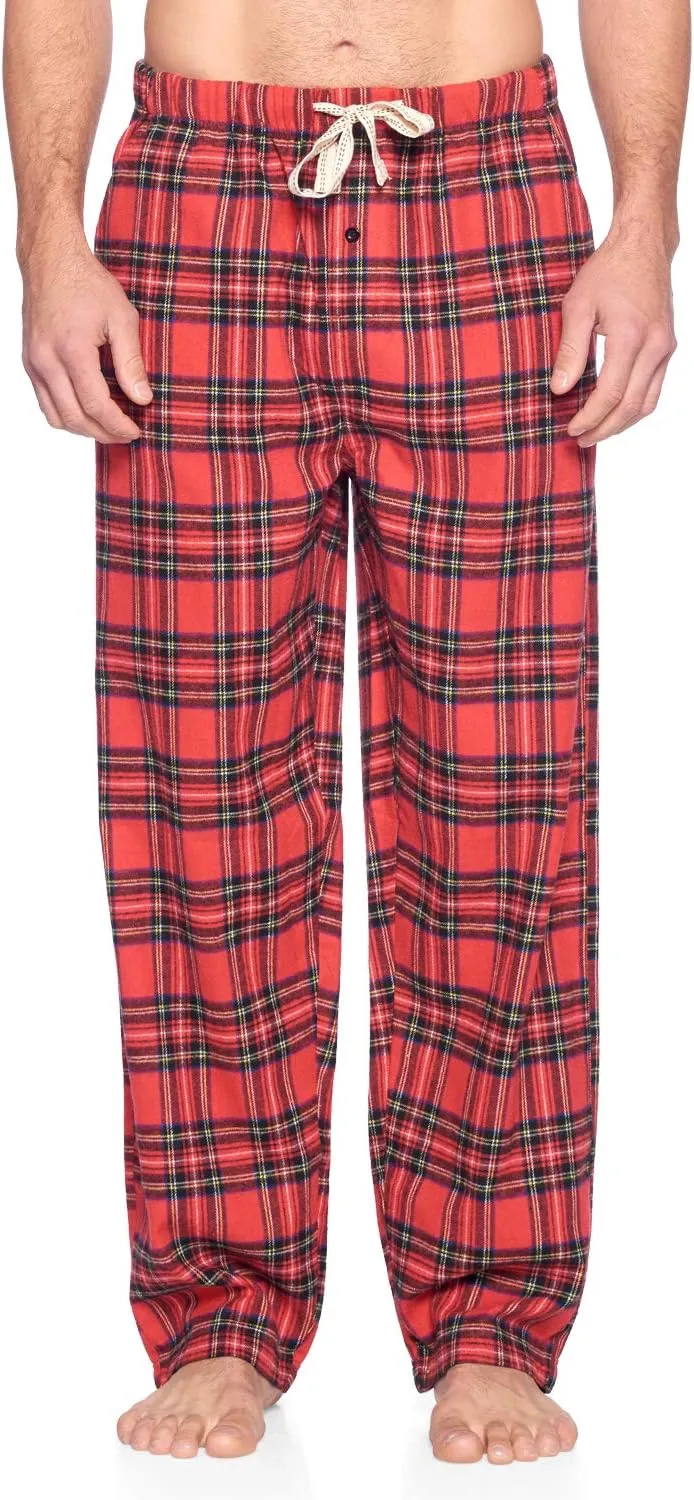 Ashford & Brooks Mens Super Soft Flannel Plaid Pajama Sleep Pants