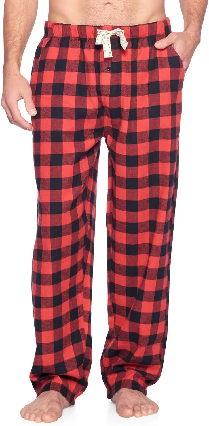 Ashford & Brooks Mens Super Soft Flannel Plaid Pajama Sleep Pants
