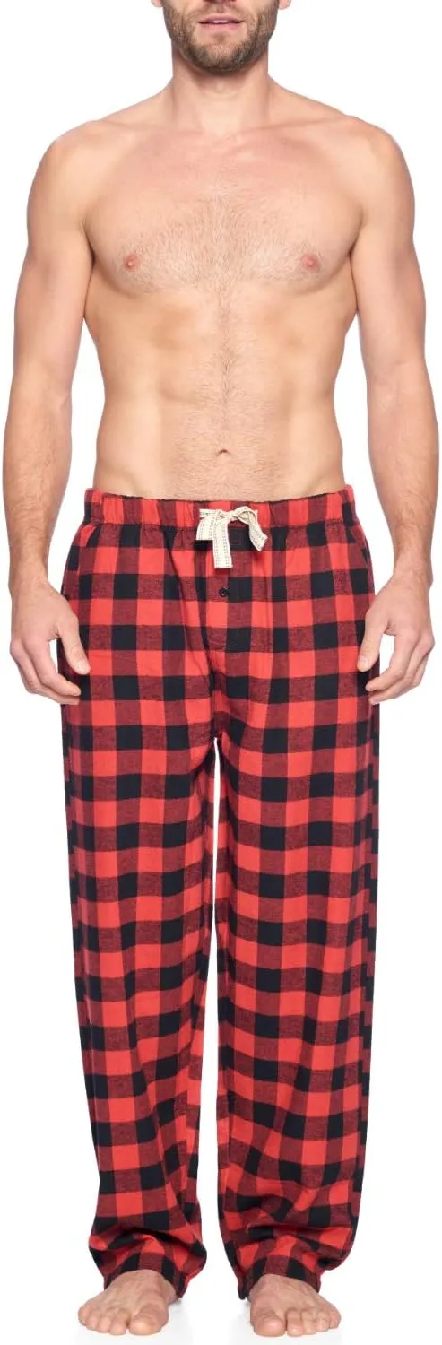 Ashford & Brooks Mens Super Soft Flannel Plaid Pajama Sleep Pants