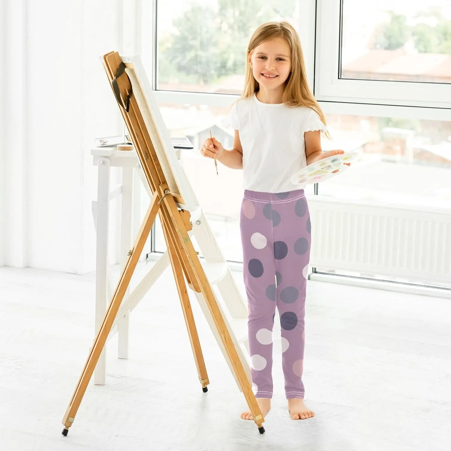 Aslsiy Girls Leggings Toddler Stretch Tights Pants Full Length Dance Yoga Pants Sleep Pants