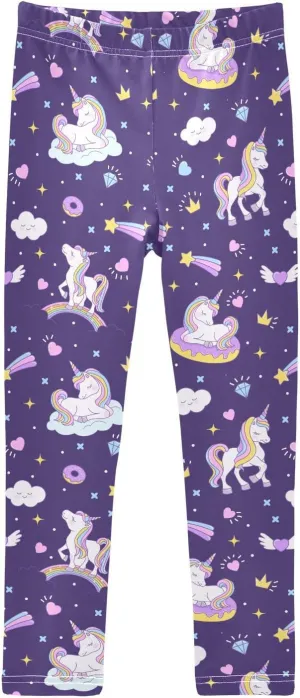 Aslsiy Girls Leggings Toddler Stretch Tights Pants Full Length Dance Yoga Pants Sleep Pants