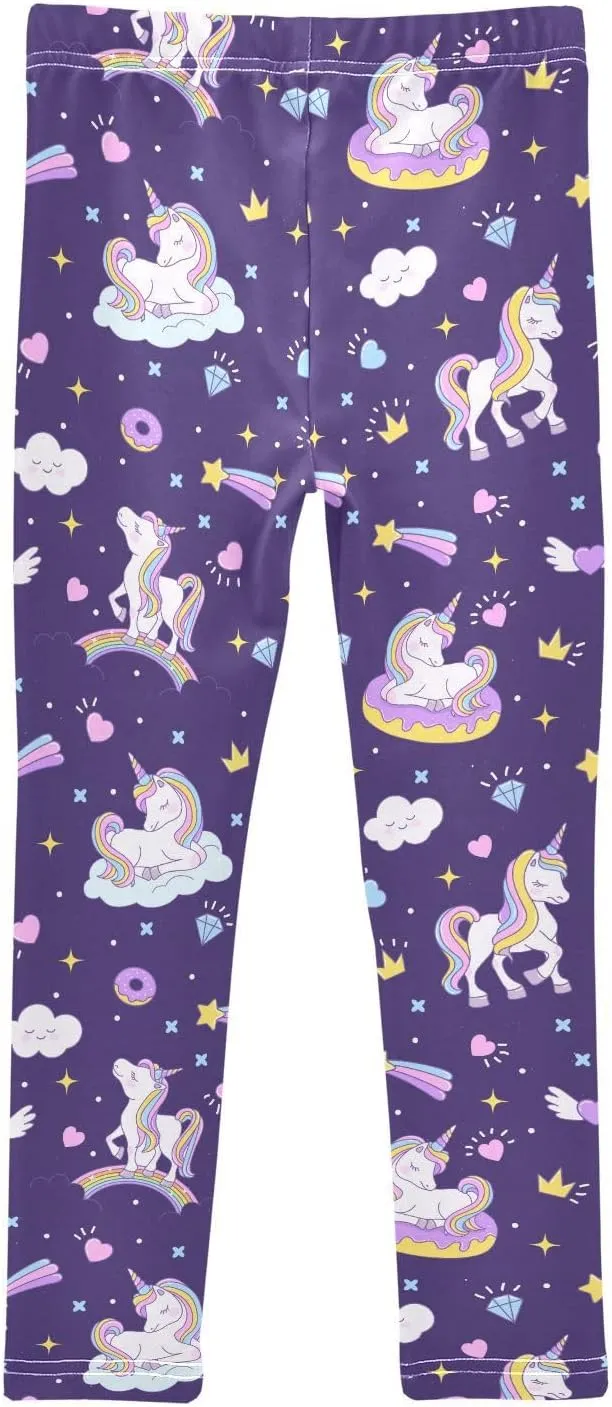 Aslsiy Girls Leggings Toddler Stretch Tights Pants Full Length Dance Yoga Pants Sleep Pants