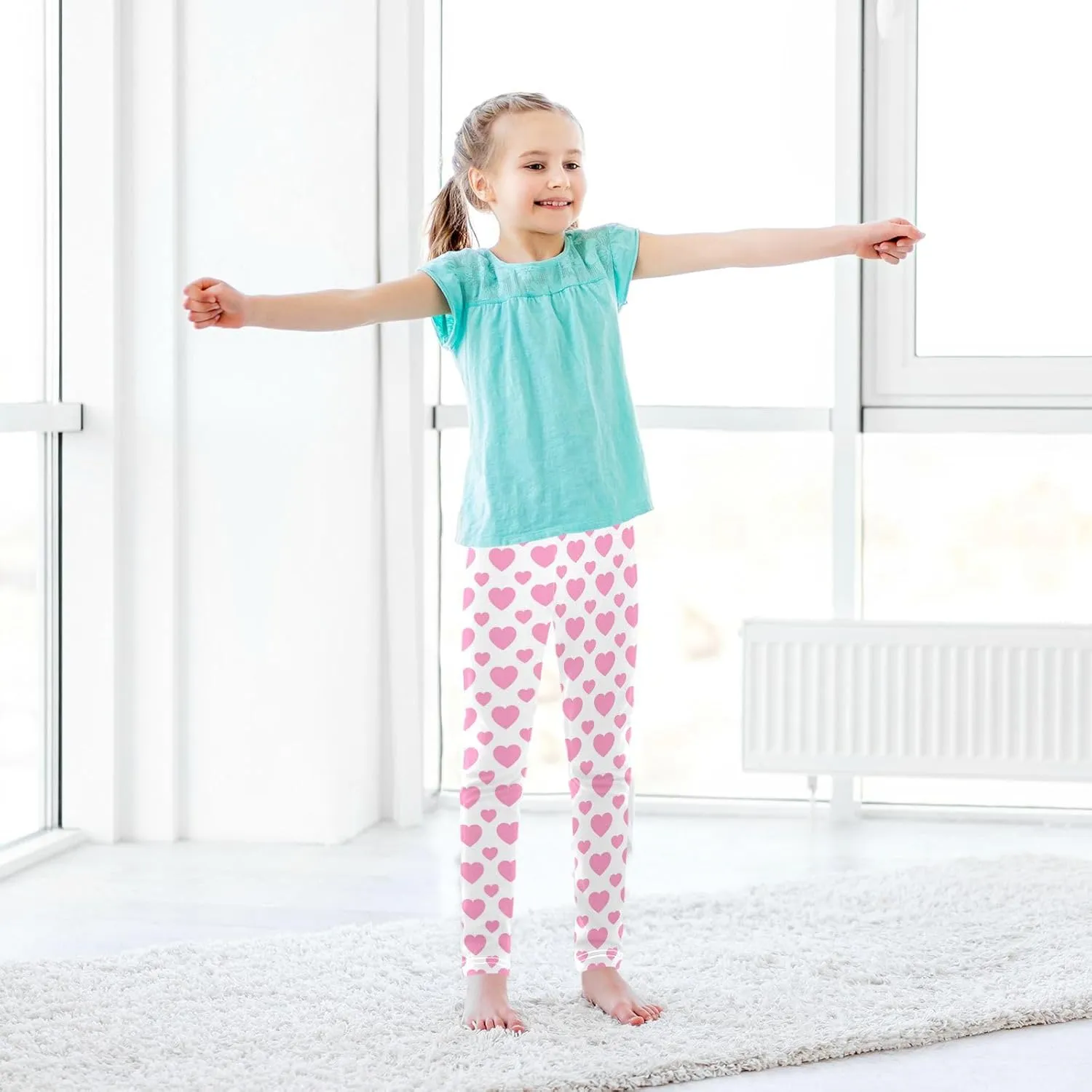 Aslsiy Girls Leggings Toddler Stretch Tights Pants Full Length Dance Yoga Pants Sleep Pants