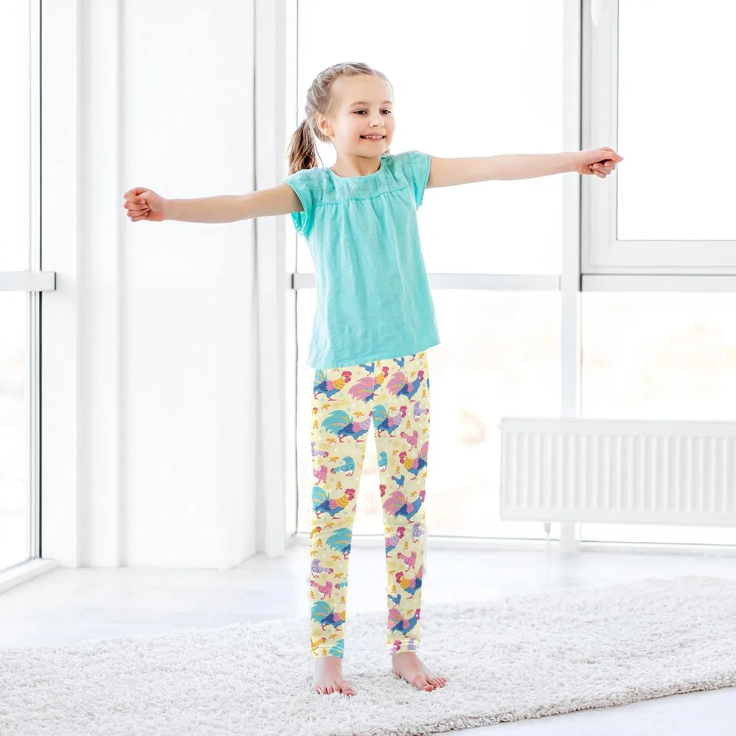 Aslsiy Girls Leggings Toddler Stretch Tights Pants Full Length Dance Yoga Pants Sleep Pants