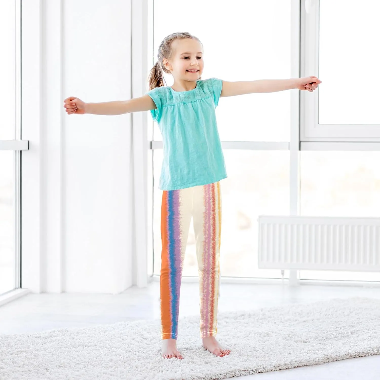 Aslsiy Girls Leggings Toddler Stretch Tights Pants Full Length Dance Yoga Pants Sleep Pants