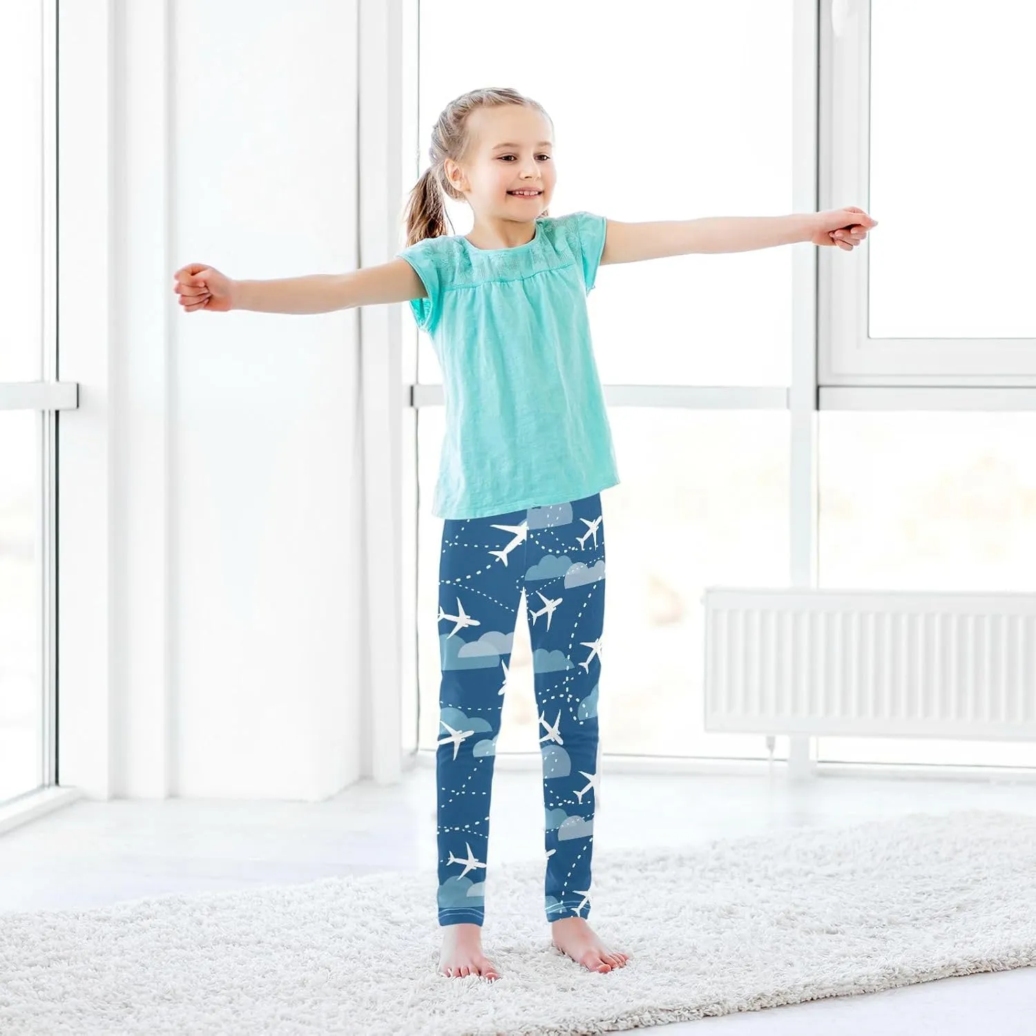 Aslsiy Girls Leggings Toddler Stretch Tights Pants Full Length Dance Yoga Pants Sleep Pants