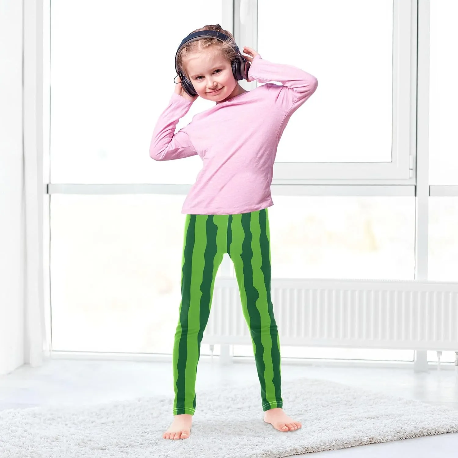 Aslsiy Girls Leggings Toddler Stretch Tights Pants Full Length Dance Yoga Pants Sleep Pants