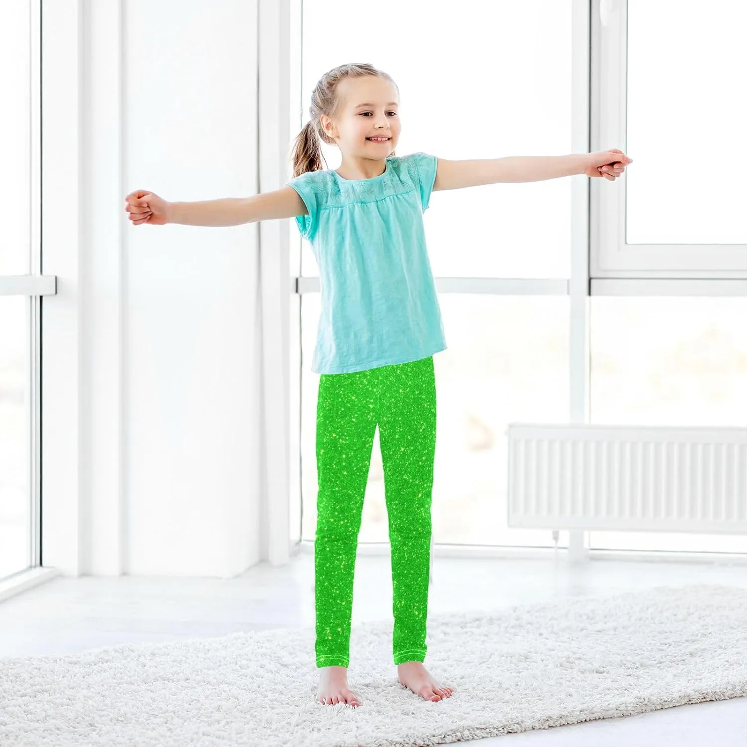 Aslsiy Girls Leggings Toddler Stretch Tights Pants Full Length Dance Yoga Pants Sleep Pants