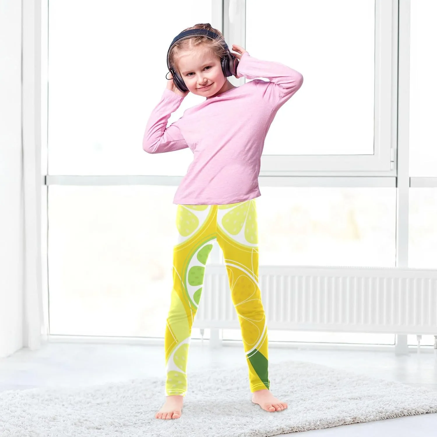 Aslsiy Girls Leggings Toddler Stretch Tights Pants Full Length Dance Yoga Pants Sleep Pants