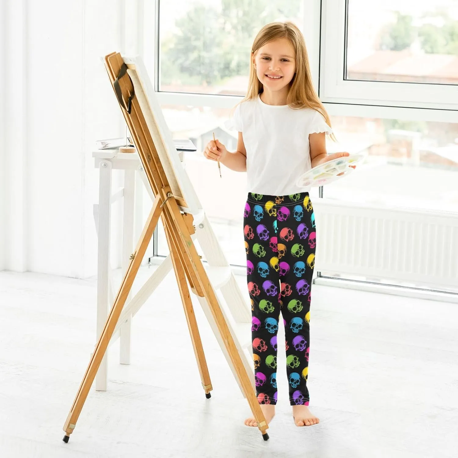 Aslsiy Girls Leggings Toddler Stretch Tights Pants Full Length Dance Yoga Pants Sleep Pants