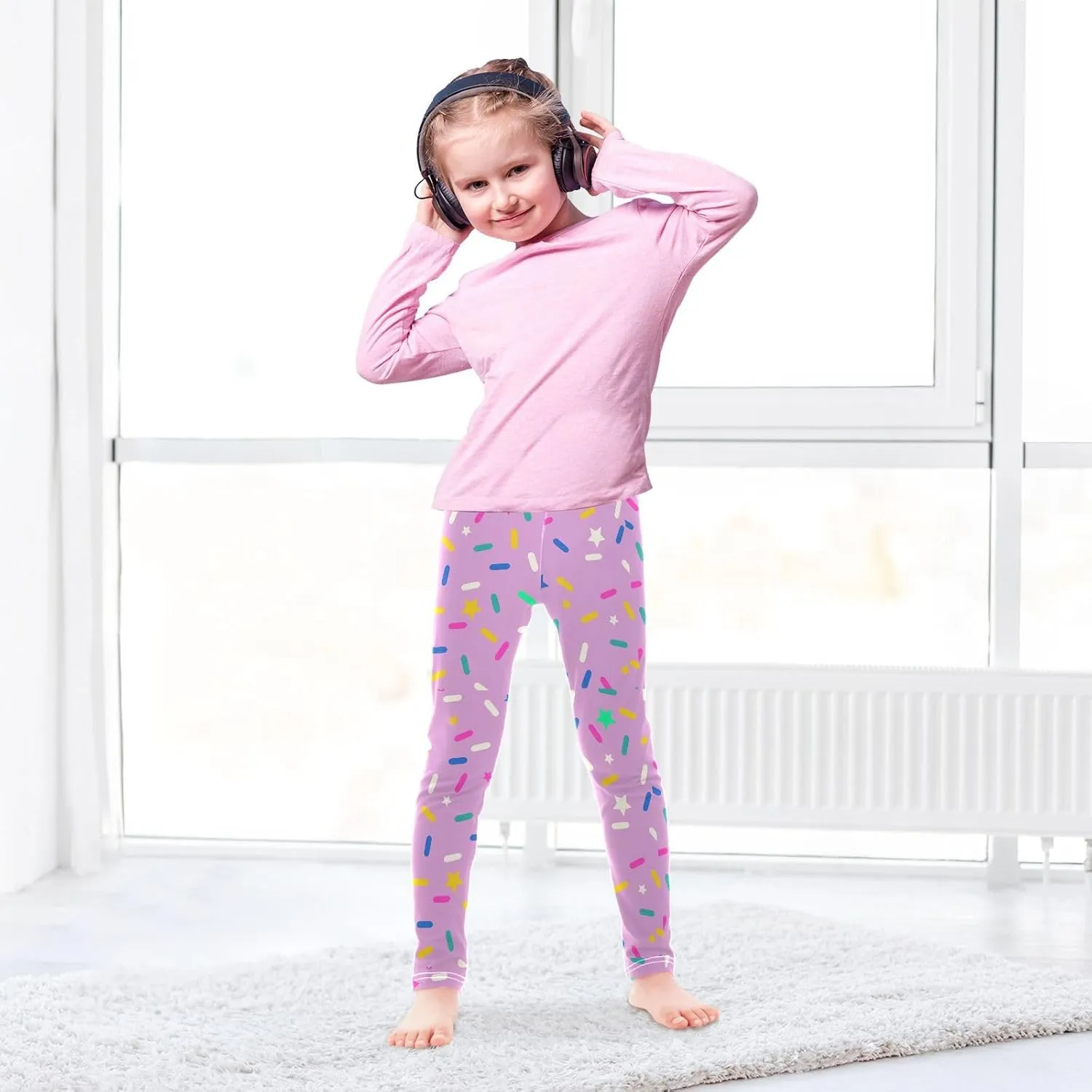 Aslsiy Girls Leggings Toddler Stretch Tights Pants Full Length Dance Yoga Pants Sleep Pants