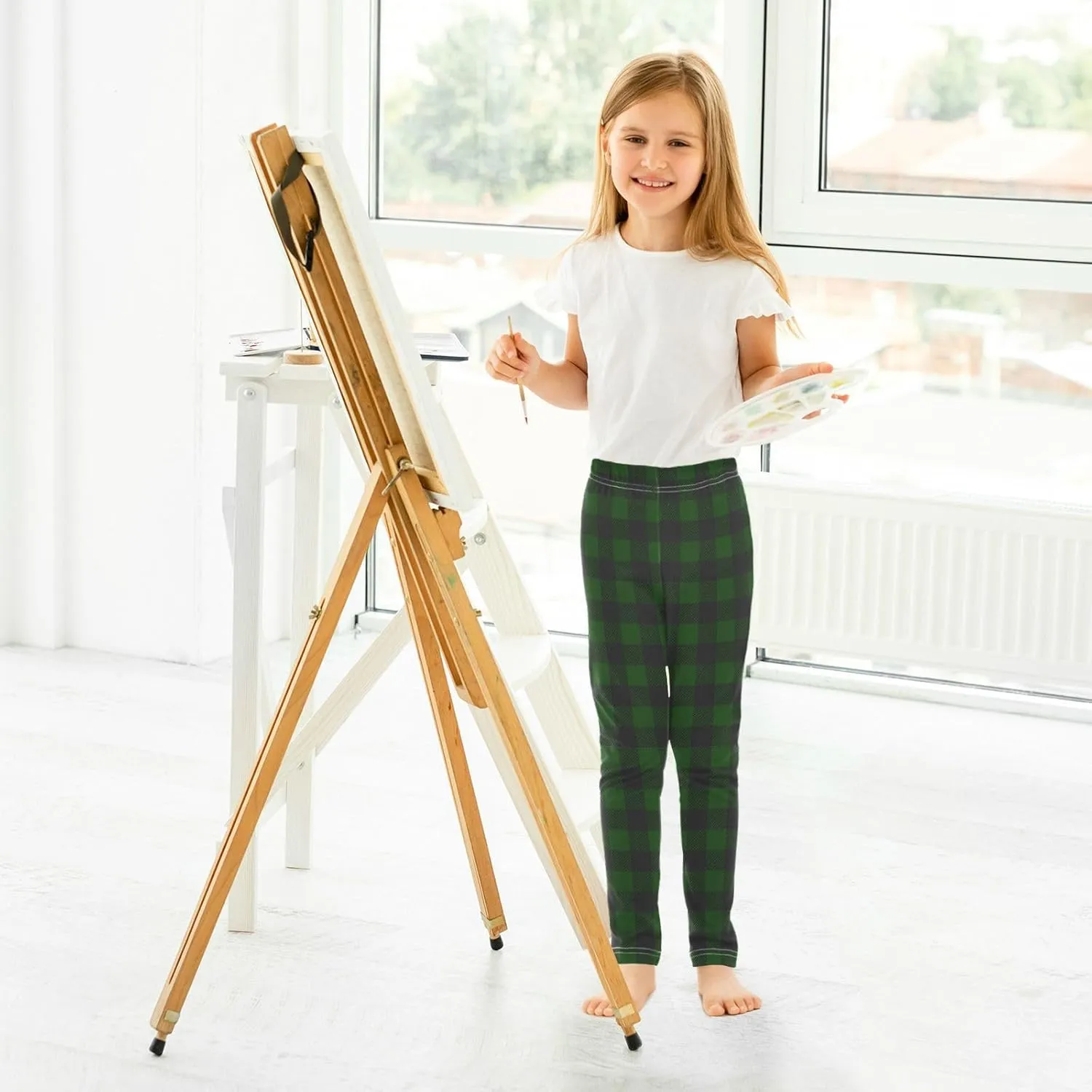 Aslsiy Girls Leggings Toddler Stretch Tights Pants Full Length Dance Yoga Pants Sleep Pants