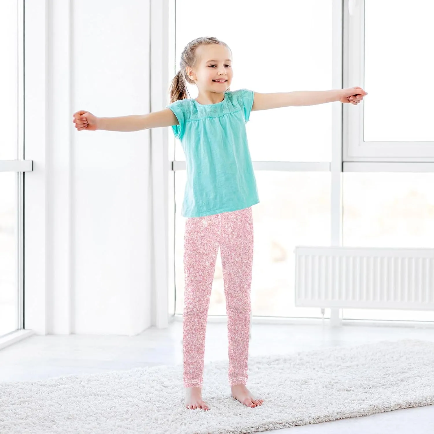 Aslsiy Girls Leggings Toddler Stretch Tights Pants Full Length Dance Yoga Pants Sleep Pants