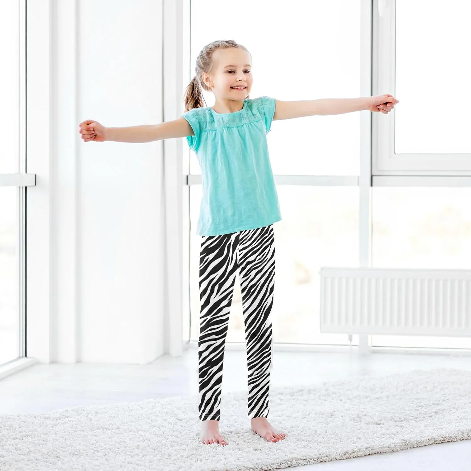 Aslsiy Girls Leggings Toddler Stretch Tights Pants Full Length Dance Yoga Pants Sleep Pants
