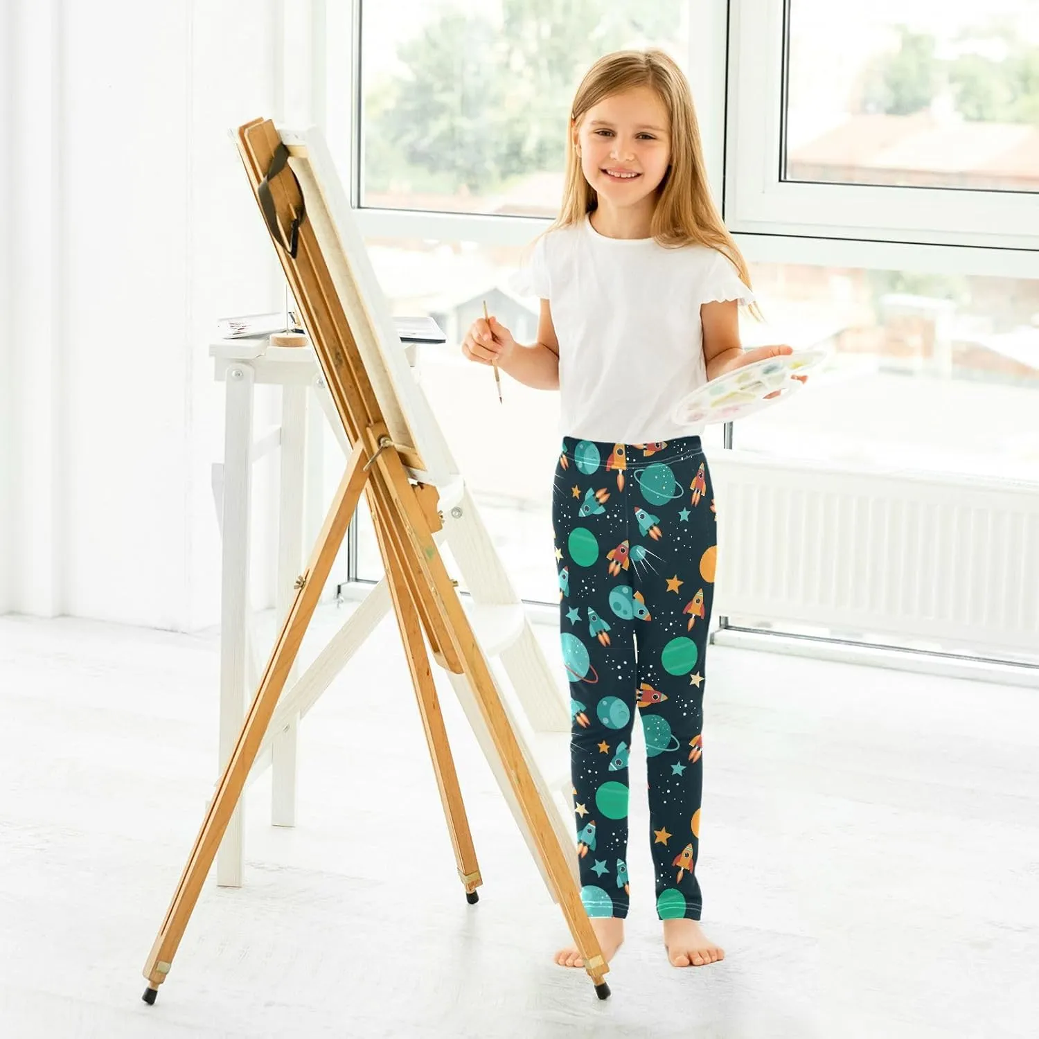 Aslsiy Girls Leggings Toddler Stretch Tights Pants Full Length Dance Yoga Pants Sleep Pants