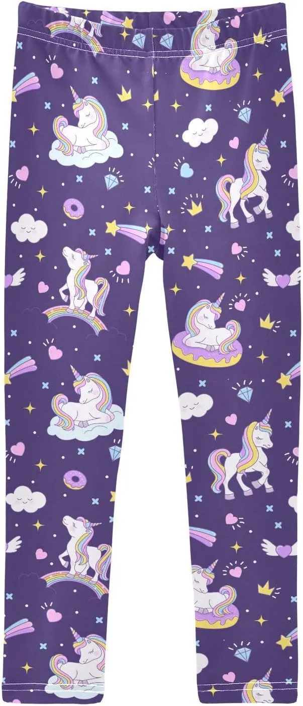 Aslsiy Girls Leggings Toddler Stretch Tights Pants Full Length Dance Yoga Pants Sleep Pants