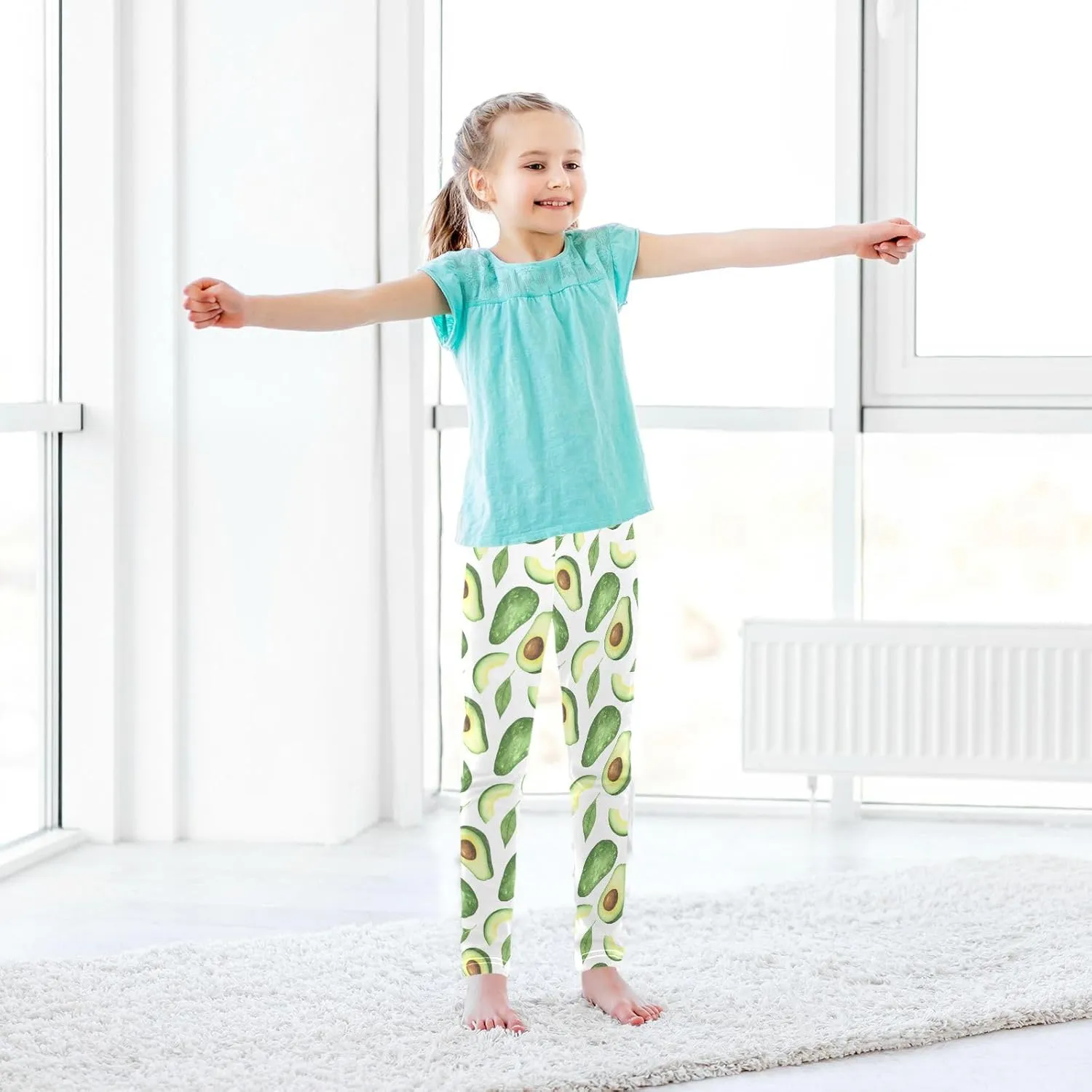 Aslsiy Girls Leggings Toddler Stretch Tights Pants Full Length Dance Yoga Pants Sleep Pants