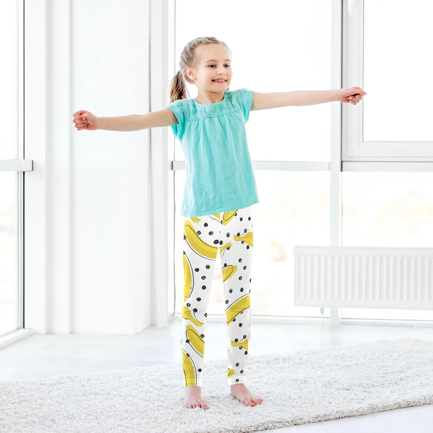 Aslsiy Girls Leggings Toddler Stretch Tights Pants Full Length Dance Yoga Pants Sleep Pants