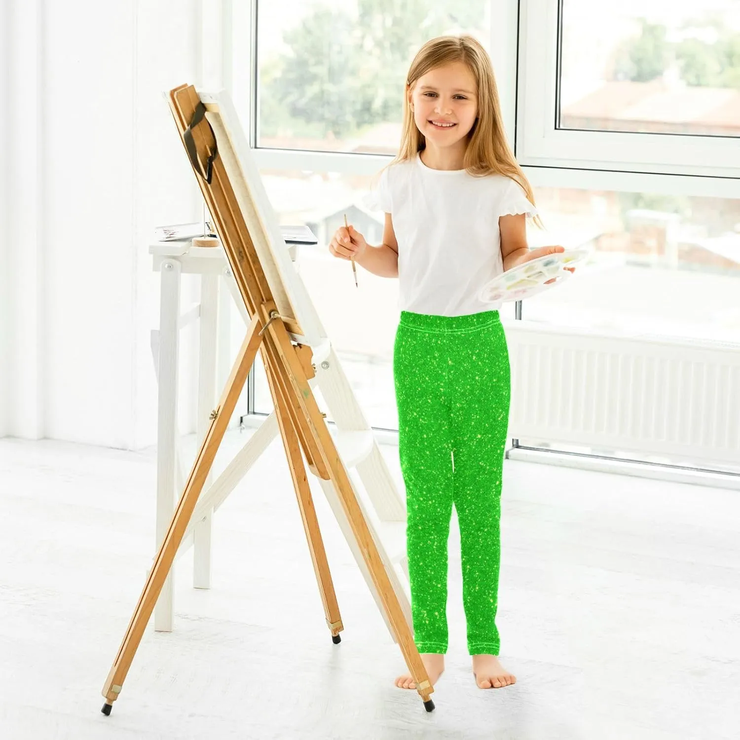 Aslsiy Girls Leggings Toddler Stretch Tights Pants Full Length Dance Yoga Pants Sleep Pants