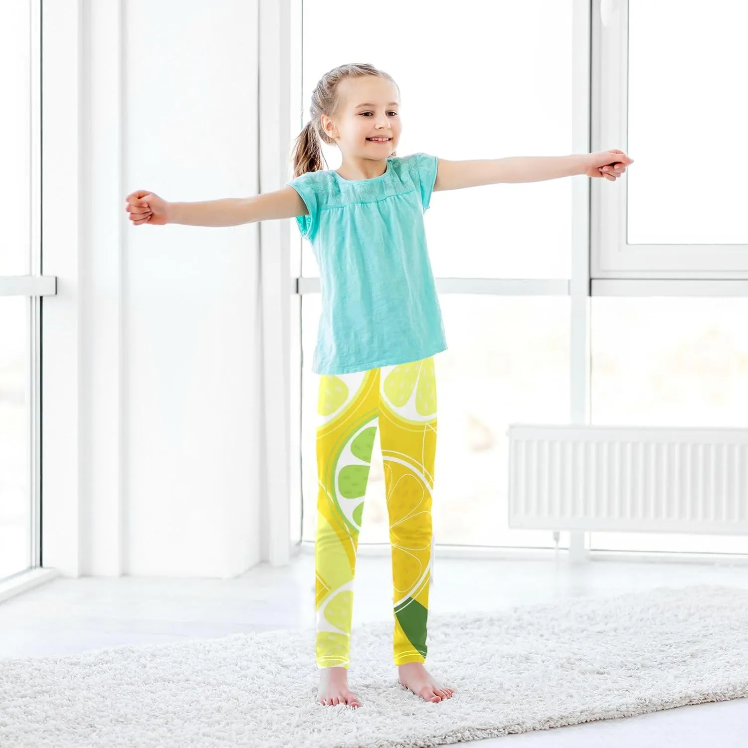Aslsiy Girls Leggings Toddler Stretch Tights Pants Full Length Dance Yoga Pants Sleep Pants