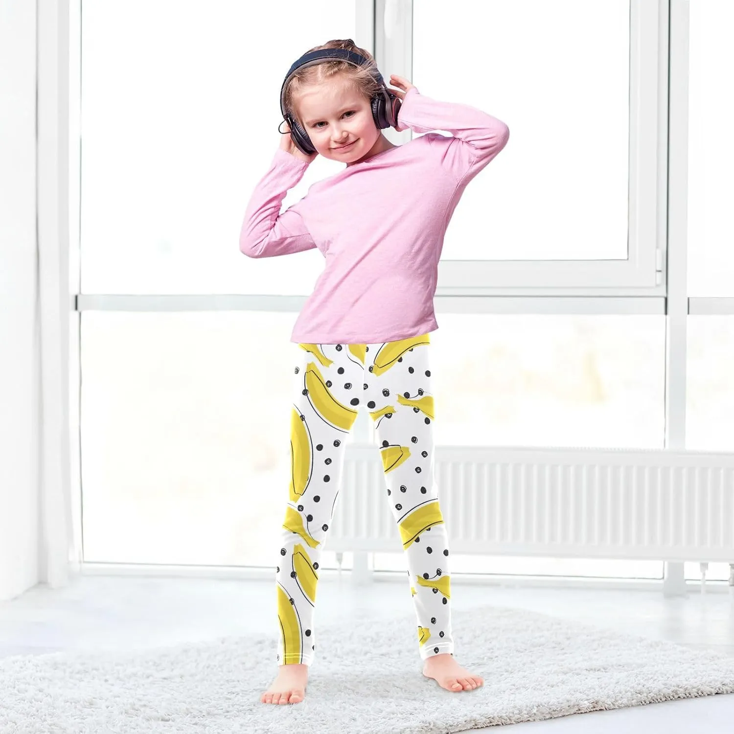 Aslsiy Girls Leggings Toddler Stretch Tights Pants Full Length Dance Yoga Pants Sleep Pants