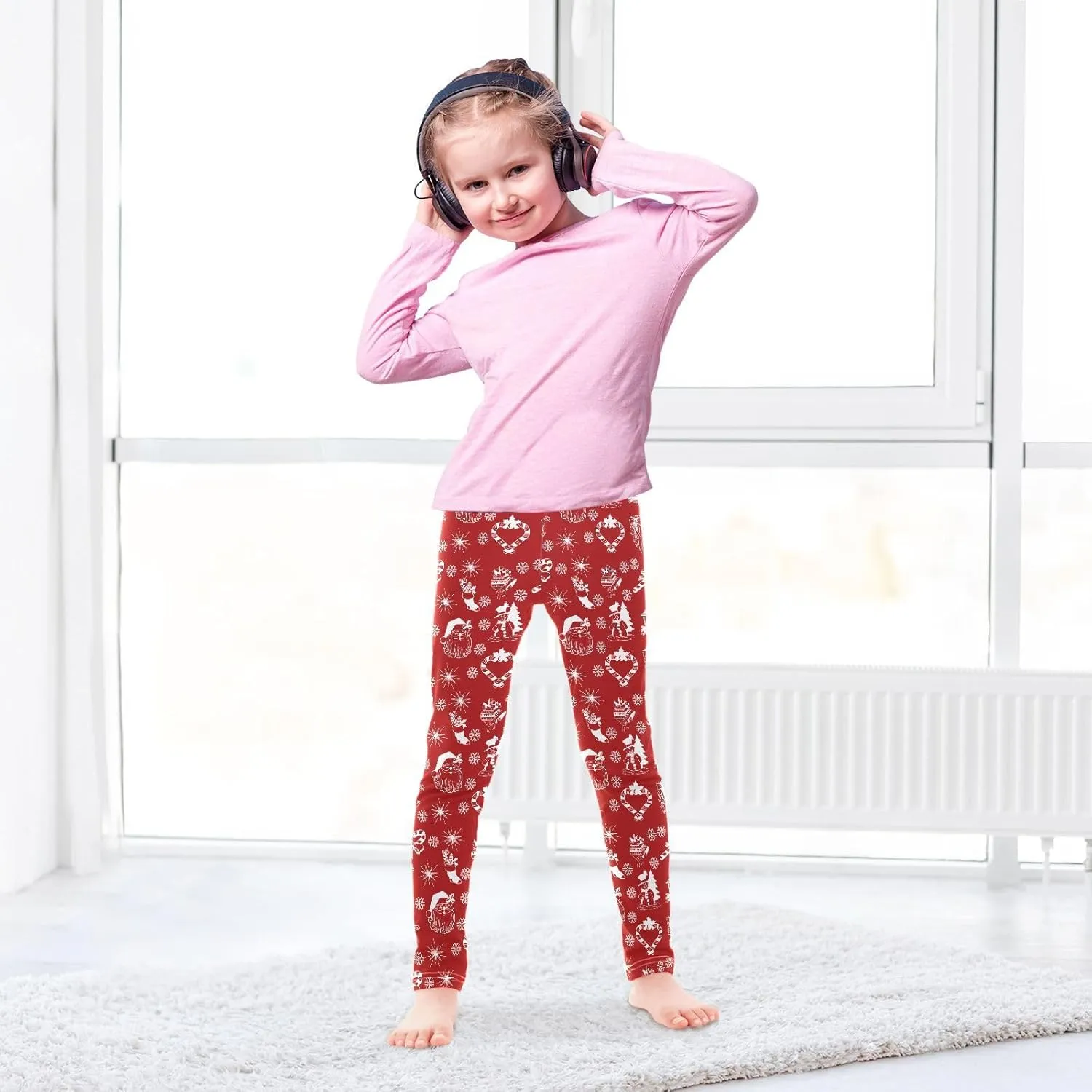 Aslsiy Girls Leggings Toddler Stretch Tights Pants Full Length Dance Yoga Pants Sleep Pants