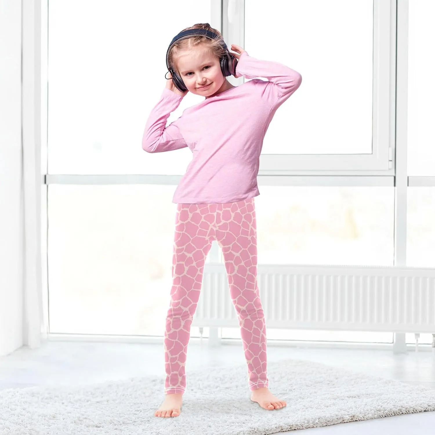 Aslsiy Girls Leggings Toddler Stretch Tights Pants Full Length Dance Yoga Pants Sleep Pants